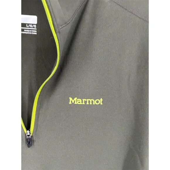 Marmot Men's Green Fleece 1/2 Zip Pullover Top Sweatshirt Size L - Picture 3 of 10